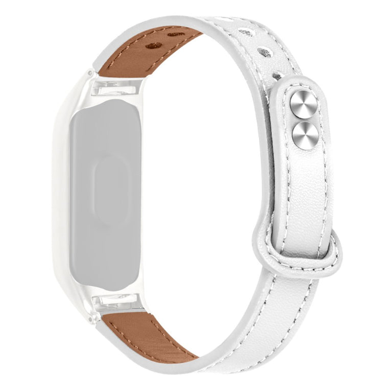 Xiaomi Mi Smart Band 4 / Xiaomi Mi Band 3 Ægte læder Urrem - Hvid#serie_1