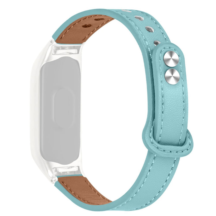 Xiaomi Mi Smart Band 4 / Xiaomi Mi Band 3 Ægte læder Urrem - Blå#serie_10