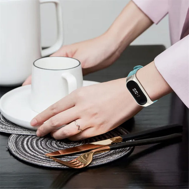 Xiaomi Mi Smart Band 4 / Xiaomi Mi Band 3 Ægte læder Urrem - Blå#serie_10