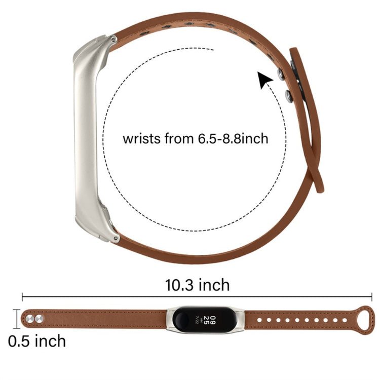 Xiaomi Mi Smart Band 4 / Xiaomi Mi Band 3 Ægte læder Urrem - Brun#serie_11