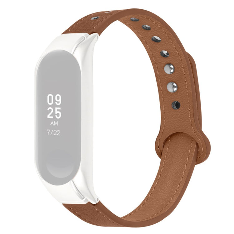 Xiaomi Mi Smart Band 4 / Xiaomi Mi Band 3 Ægte læder Rem - Brun#serie_11