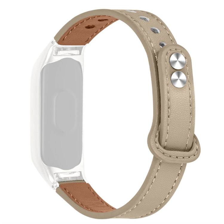 Xiaomi Mi Smart Band 4 / Xiaomi Mi Band 3 Ægte læder Urrem - Beige#serie_3