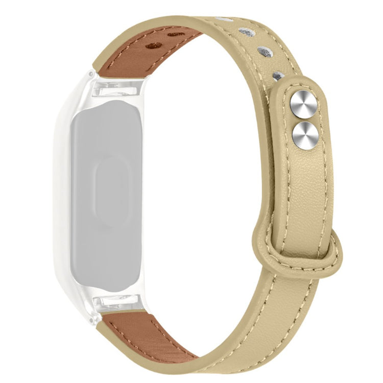 Xiaomi Mi Smart Band 4 / Xiaomi Mi Band 3 Ægte læder Urrem - Beige#serie_5