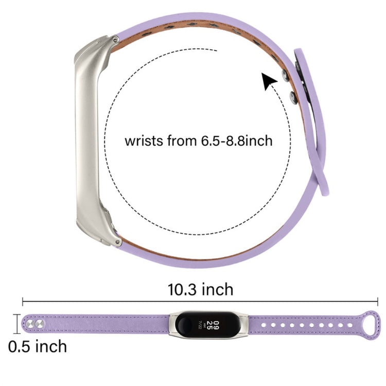 Xiaomi Mi Smart Band 4 / Xiaomi Mi Band 3 Ægte læder Urrem - Lilla#serie_6
