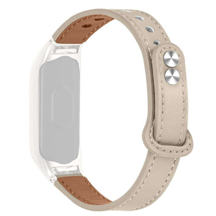 Xiaomi Mi Smart Band 4 / Xiaomi Mi Band 3 Ægte læder Urrem - Hvid#serie_7