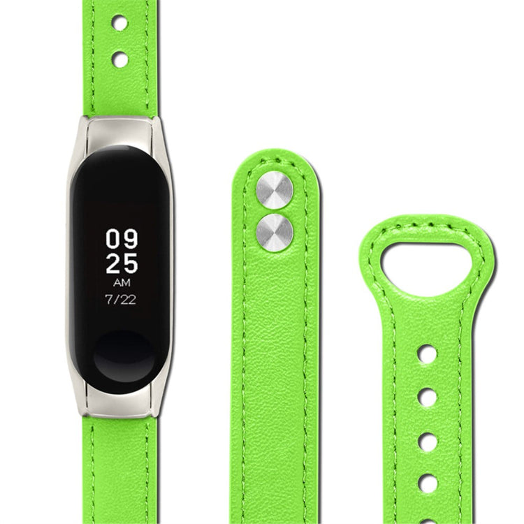 Xiaomi Mi Smart Band 4 / Xiaomi Mi Band 3 Ægte læder Urrem - Grøn#serie_9
