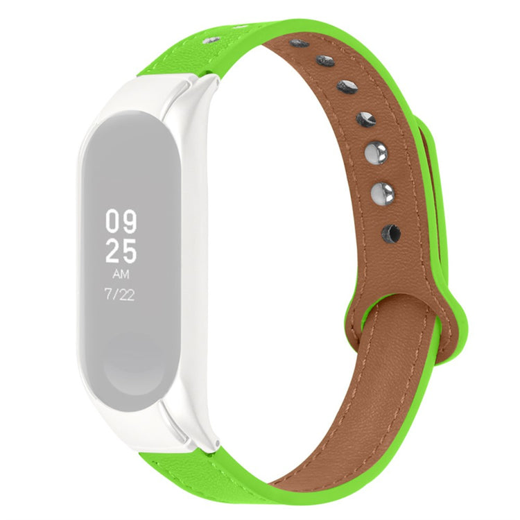 Xiaomi Mi Smart Band 4 / Xiaomi Mi Band 3 Ægte læder Rem - Grøn#serie_9