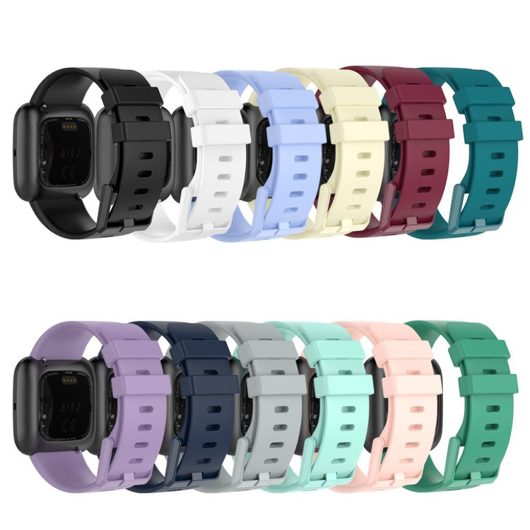 Stilfuld Fitbit Versa 2 / Fitbit Versa Lite Silikone Rem - Størrelse: L - Sort#serie_1