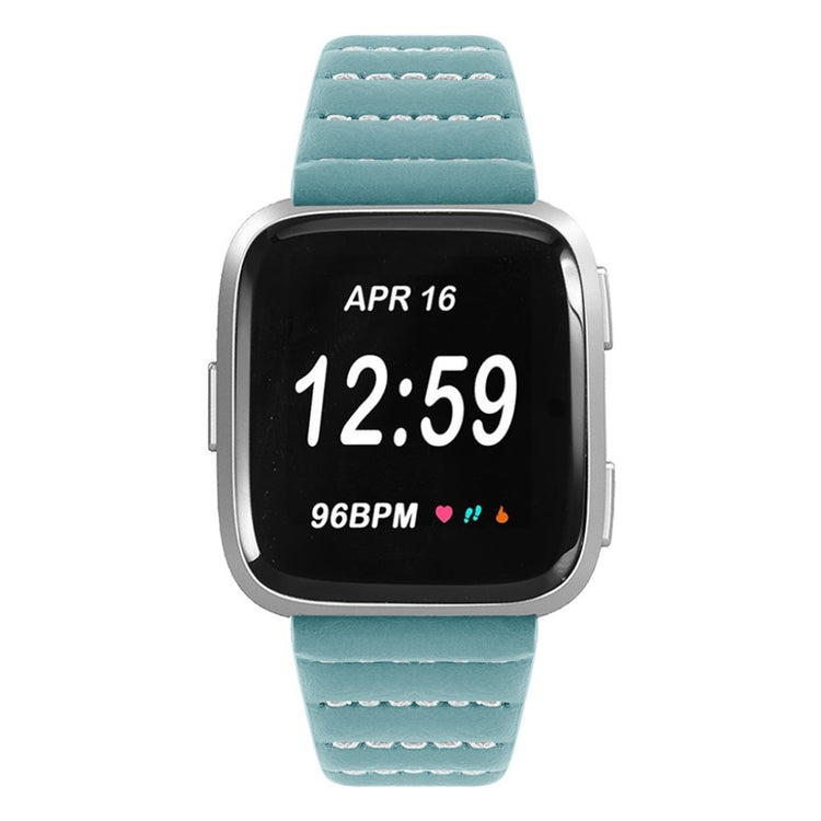 Kønt Fitbit Versa Lite Ægte læder Rem - Grøn#serie_3