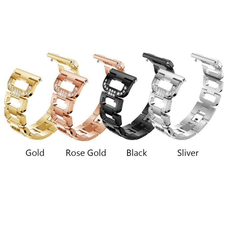 Fint Fitbit Versa Metal og Rhinsten Rem - Guld#serie_1