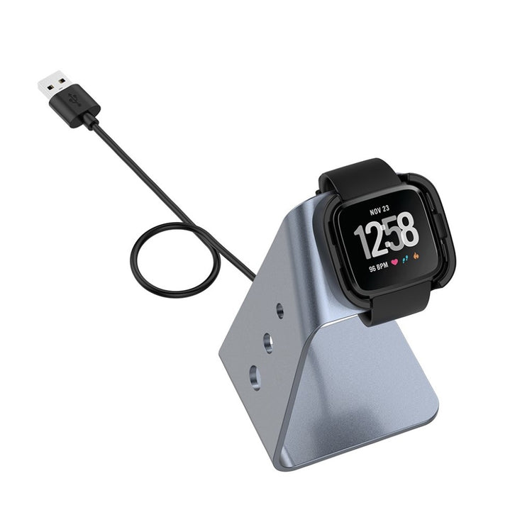 Metal Fitbit Versa Lite Ladestation - Sølv#serie_1