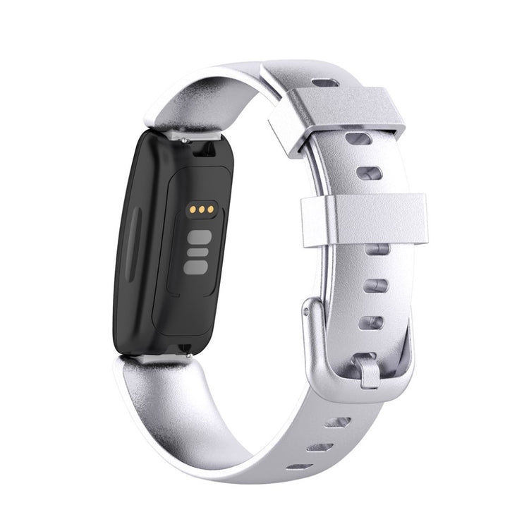 Komfortabel Fitbit Inspire 2 Silikone Rem - Størrelse: L - Sølv#serie_15