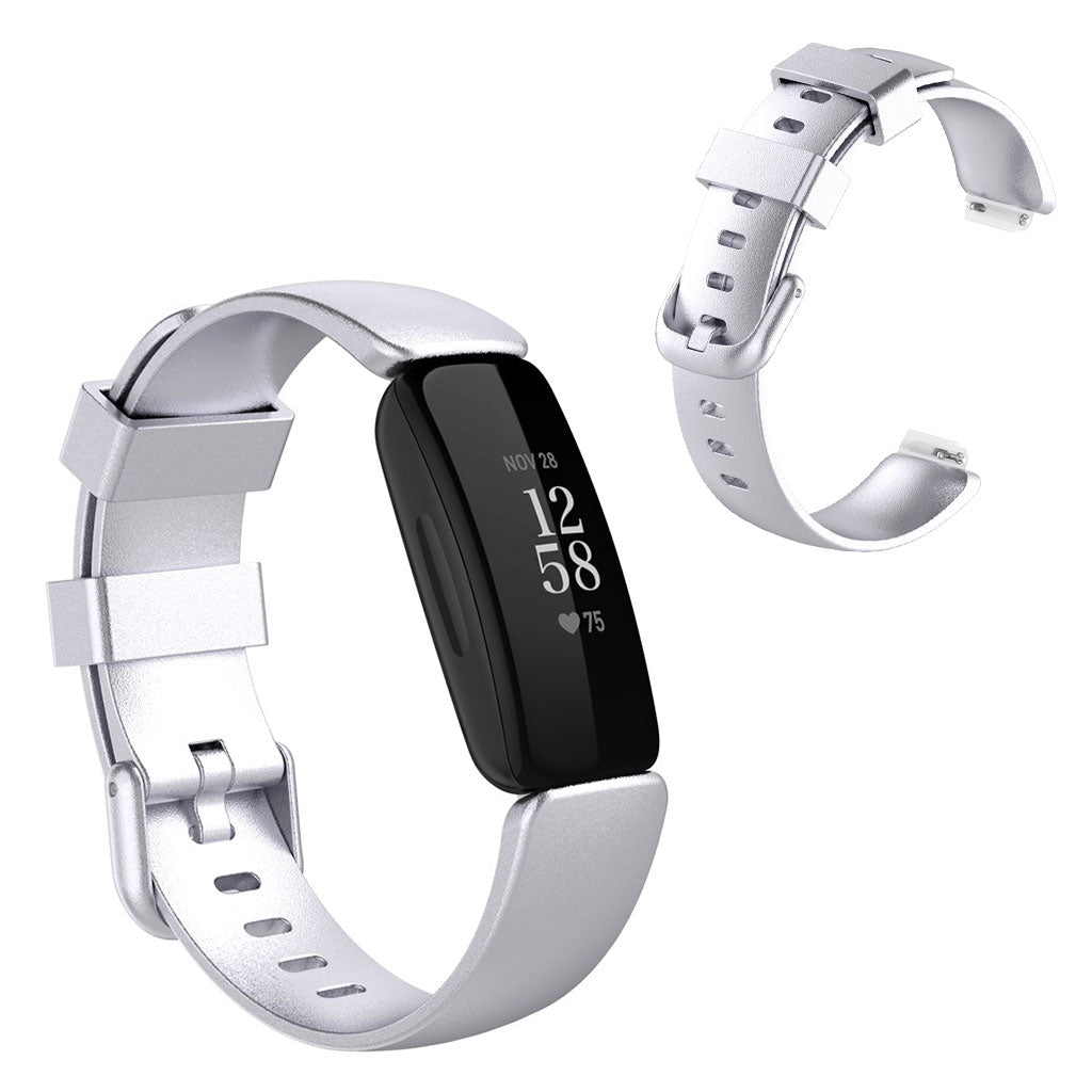Komfortabel Fitbit Inspire 2 Silikone Rem - Størrelse: L - Sølv#serie_15
