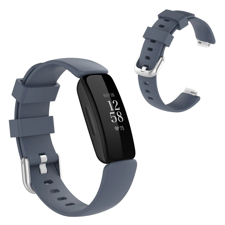 Komfortabel Fitbit Inspire 2 Silikone Rem - Størrelse: L - Sølv#serie_5