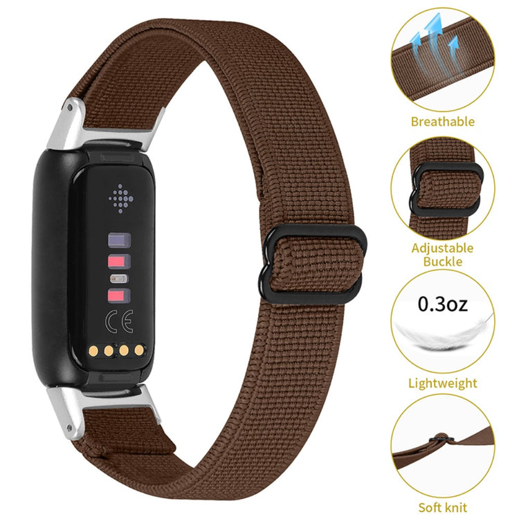 Helt vildt flot Fitbit Luxe Nylon Rem - Brun#serie_6