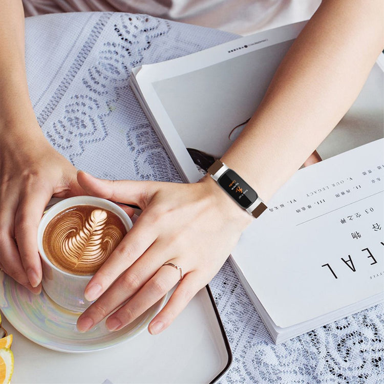 Helt vildt flot Fitbit Luxe Nylon Rem - Brun#serie_6