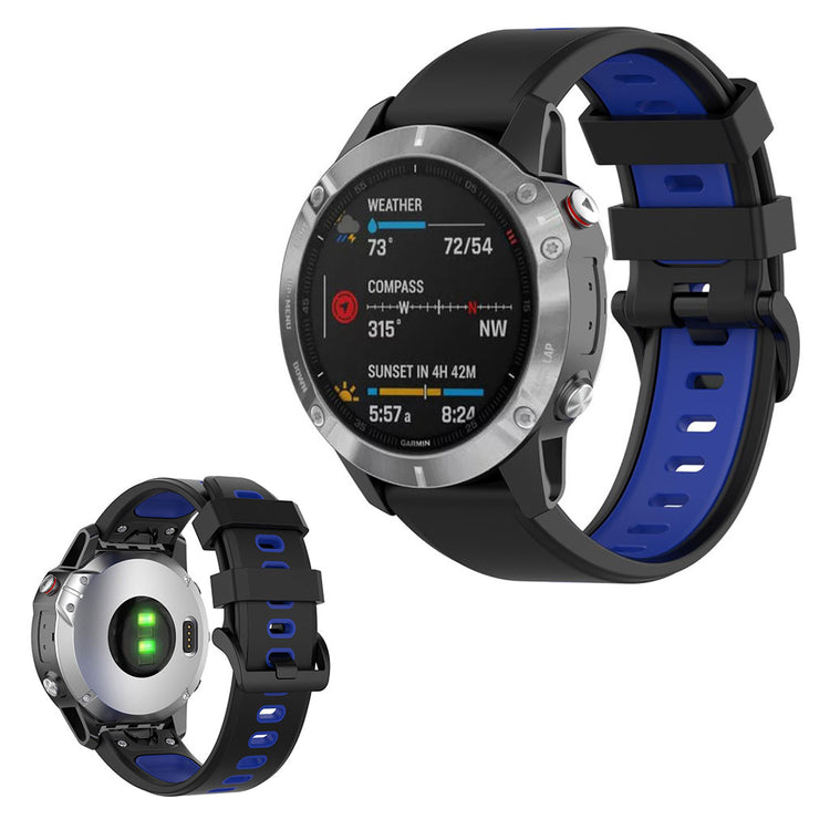 Superflot Garmin Fenix 6 / Garmin Fenix 5 Silikone Rem - Sort#serie_1