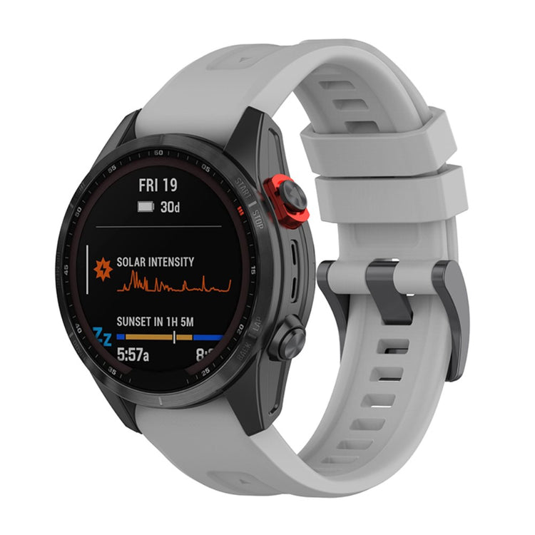 Helt vildt godt Universal Garmin Silikone Rem - Sølv#serie_7