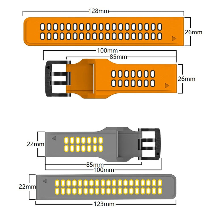 Rigtigt fed Universal Silikone Rem - Gul#serie_10