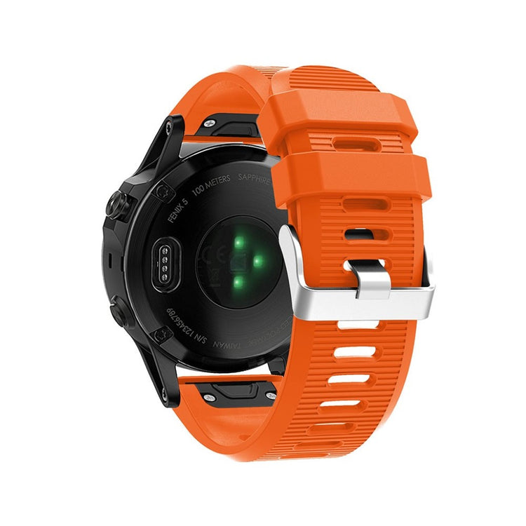 Tidsløst Garmin Fenix 5X Plus Silikone Rem - Orange#serie_4