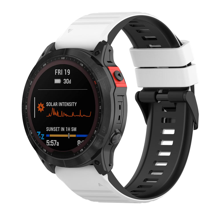 Nydelig Universal Garmin Silikone Rem - Hvid#serie_1