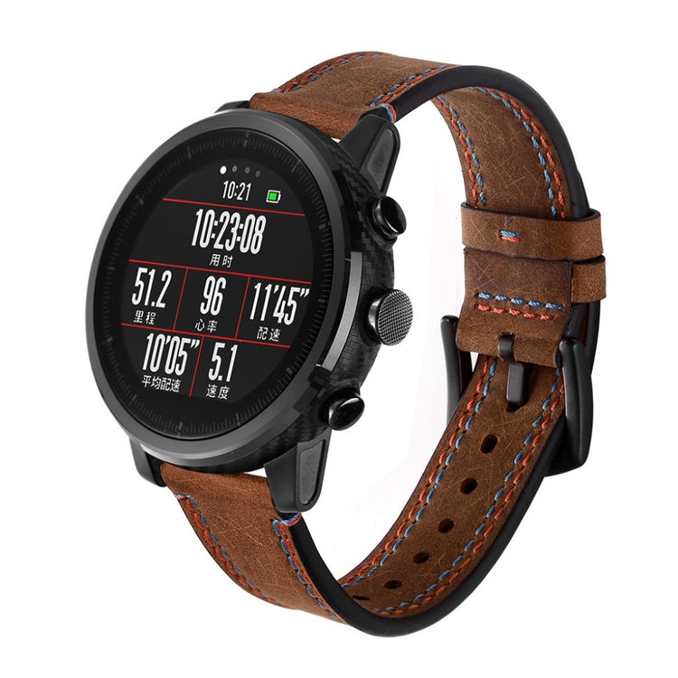 Rigtigt sejt Amazfit Smartwatch 2 Ægte læder Rem - Brun#serie_2