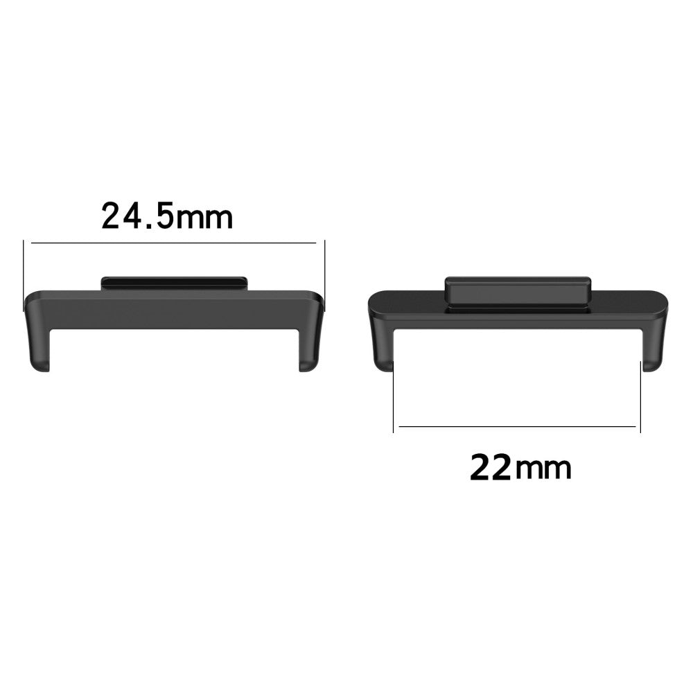 1 Pair Huawei Watch Fit 2 Band Connector 22mm Alloy Adapter Replacement - Black - Sort#serie_1