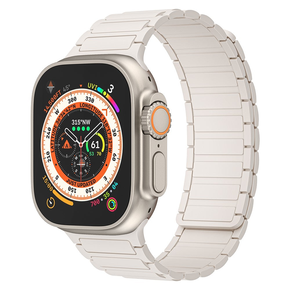Helt Vildt Fint Silikone Universal Rem passer til Apple Smartwatch - Hvid#serie_6