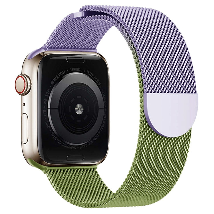 Apple Watch Series 49mm - 45mm - 44mm - 42mm Gradient Milanese Strap - Purple+Green#serie_6