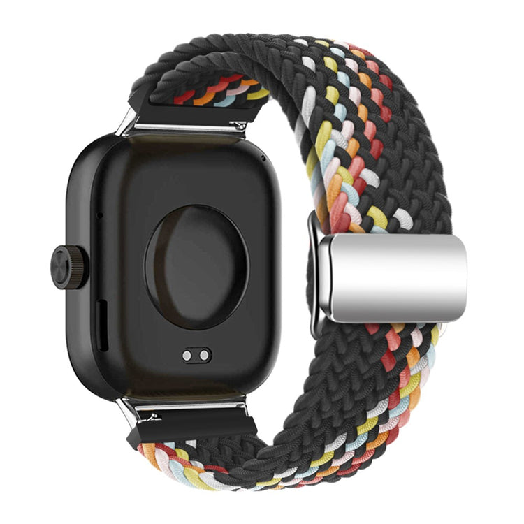 Xiaomi Smart Band 8 Pro / Redmi Watch 4 Loop Strap Magnetic Buckle Woven Watch Band - Black+Rainbow#serie_6