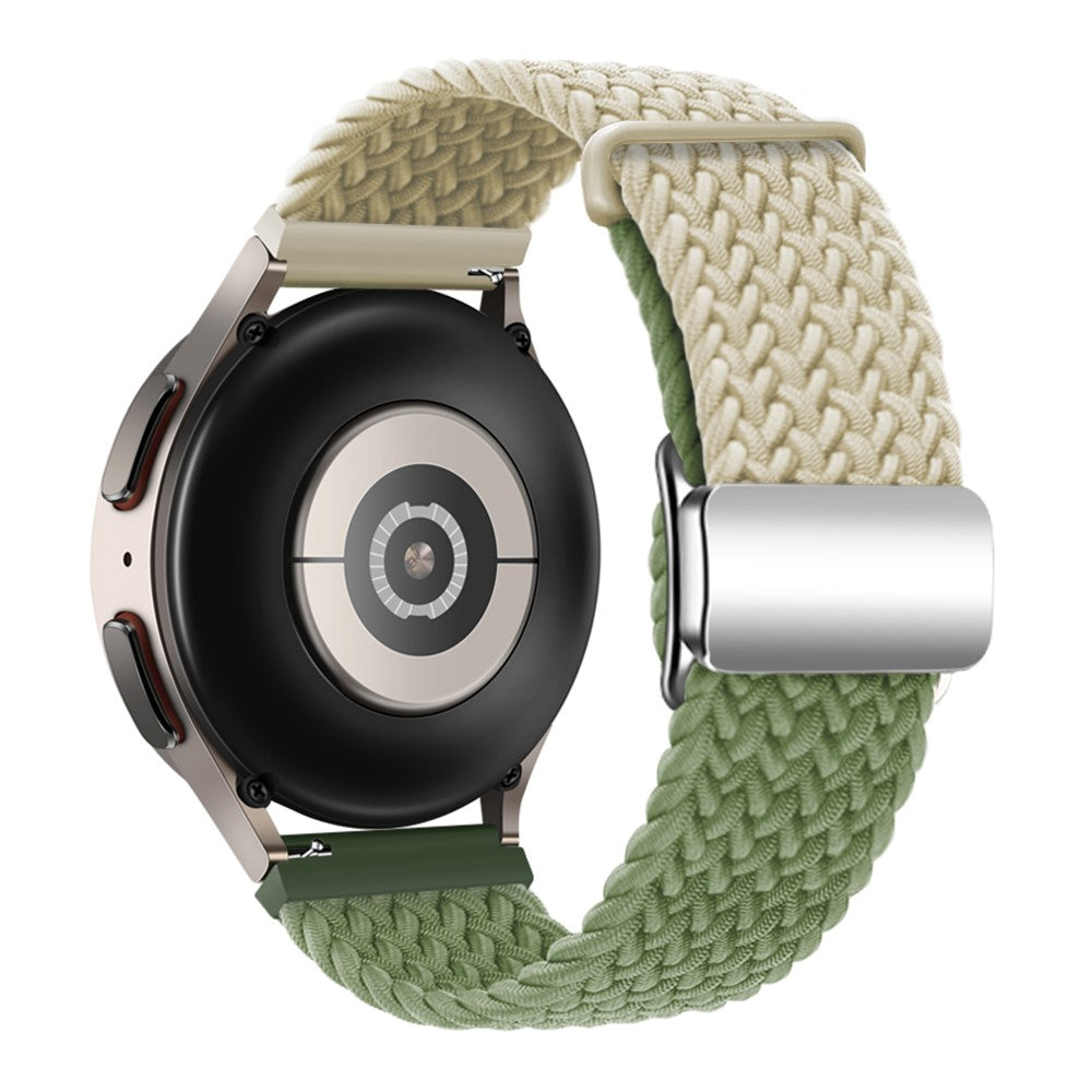 Huawei Watch GT 3 42mm / GT 3 Pro 43mm Universal 20mm Woven Strap Magnetic Silver Buckle Watch Band - Starlight+Green#serie_21