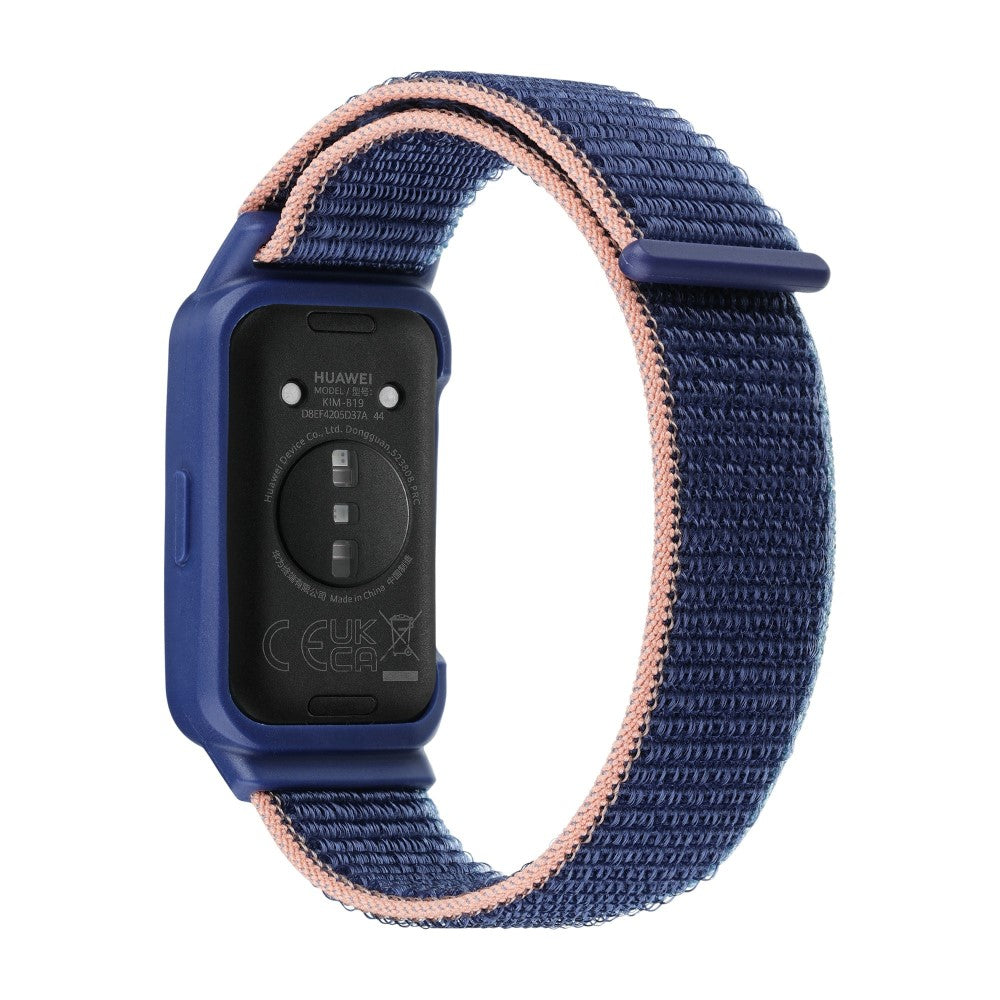 Huawei Band 8 / 9 Nylon Loop Watch Strap with Integrated Flexible Protective Case - Navy Blue#serie_7