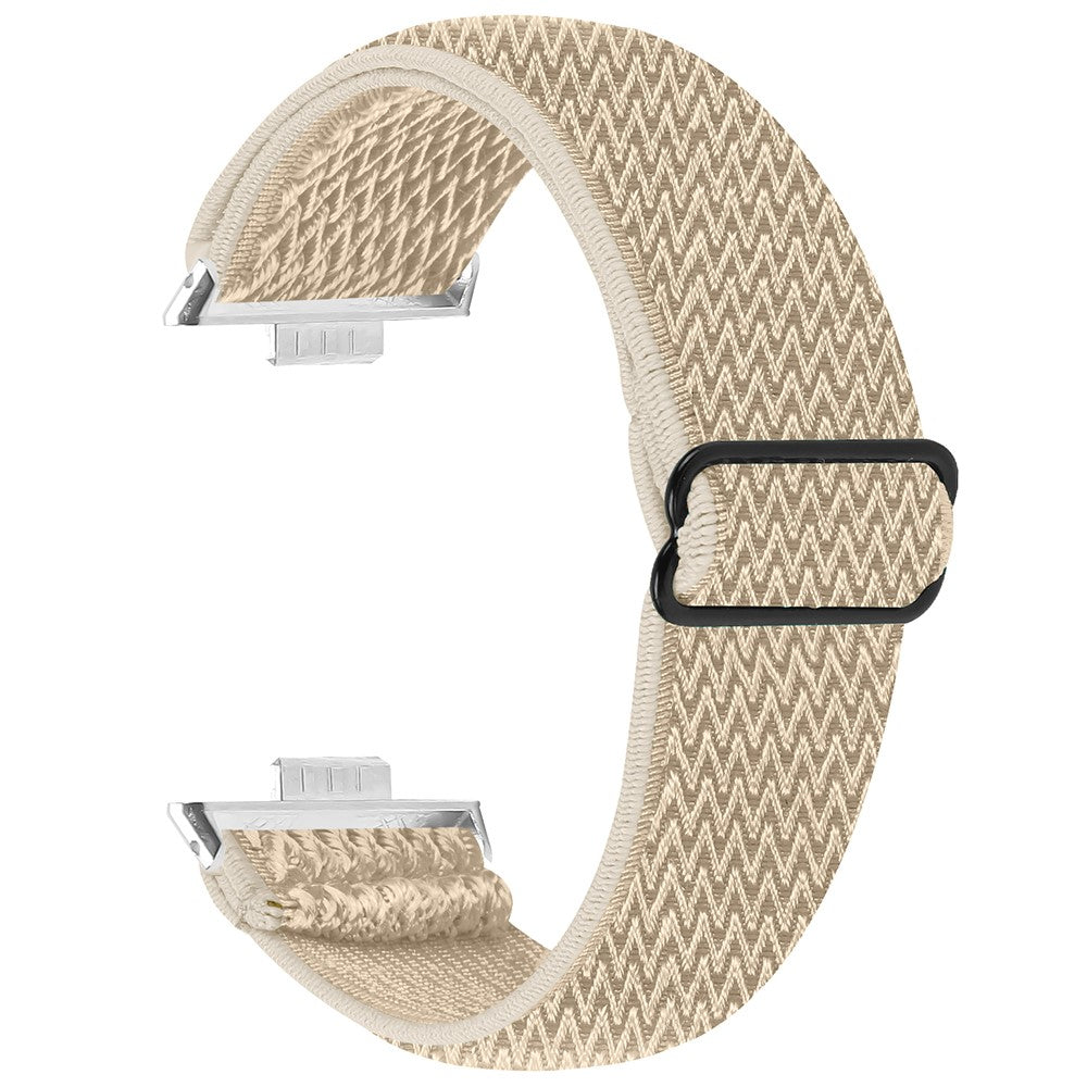 Huawei Watch Fit 3 Adjustable Nylon Watch Band Wave Design Elastic Wrist Strao - Apricot#serie_9