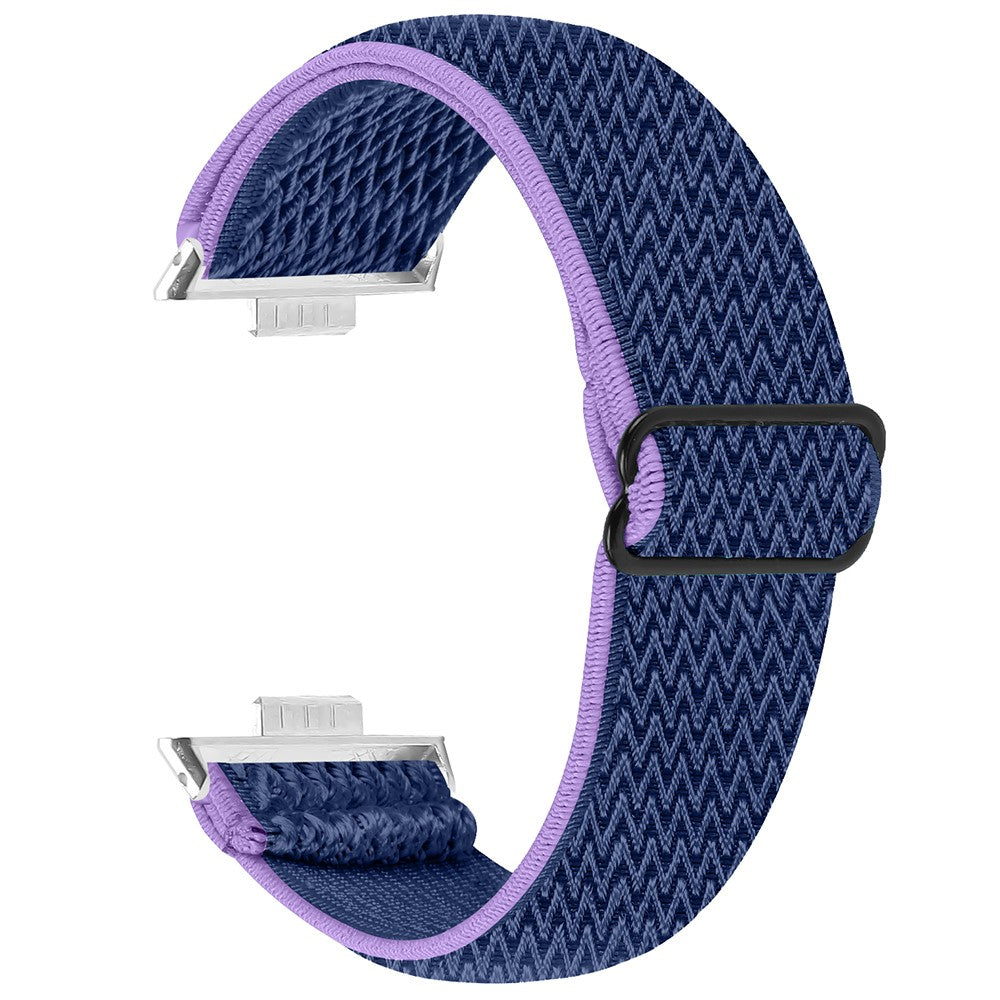 Huawei Watch Fit 3 Adjustable Nylon Watch Band Wave Design Elastic Wrist Strao - Purple+Blue#serie_11