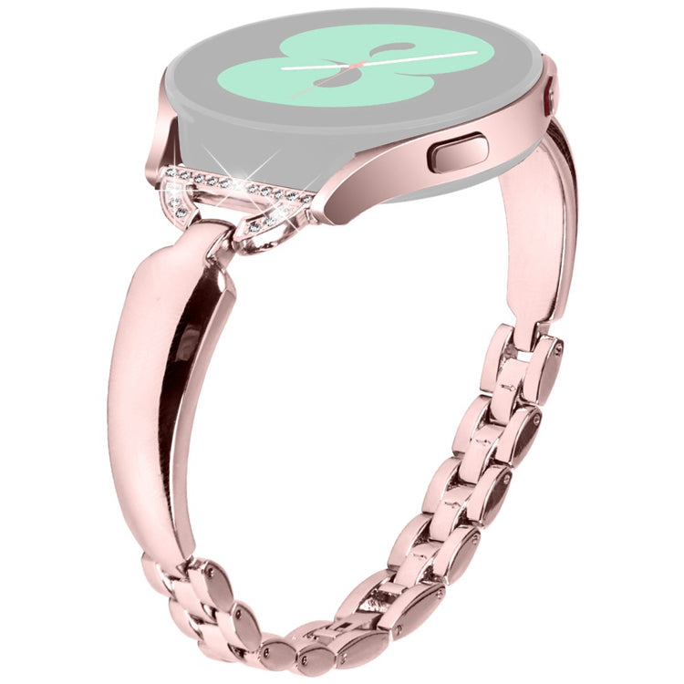 Watch Band Samsung Galaxy Watch FE 40mm D-Shape Bling Rhinestone Decor Alloy Bracelet - Pink#serie_1