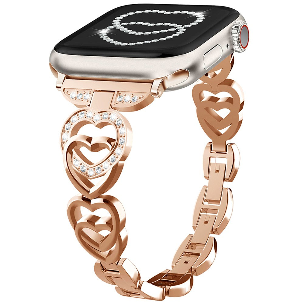 Apple Watch Series 41mm - 40mm - 38mm Zinc Alloy Band Love Heart Design Watch Strap - Rose Gold#serie_3