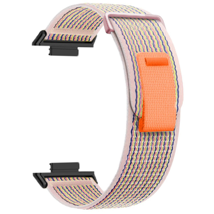 Huawei Watch Fit 3 Nylon Watch Band Adjustable Loop Fastener Strap - Pink#serie_2