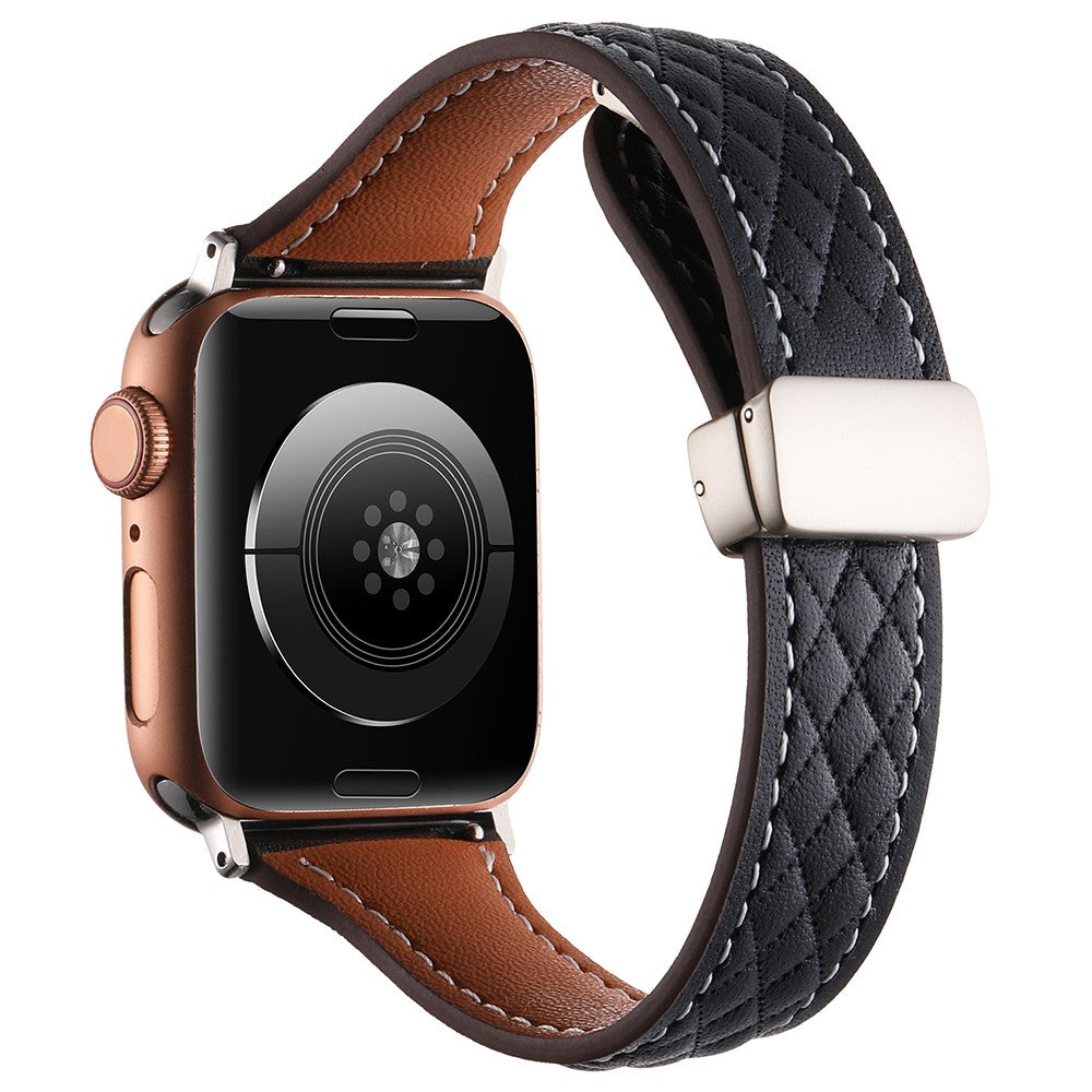 KALEBOL Apple Watch Series 41mm - 40mm - 38mm Genuine Leather Watch Strap - Black#serie_3