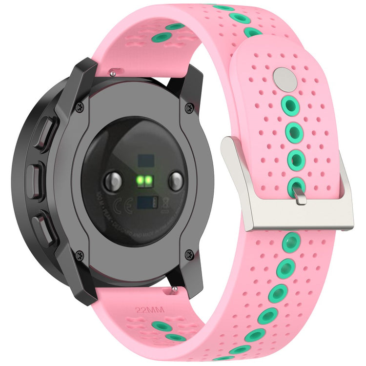 Huawei Watch 4 / 4 Pro / GT 4 46mm Color Holes Watch Strap 22mm Universal Silicone Band - Pink+Teal#serie_3