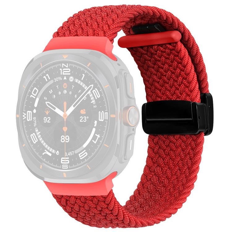 Samsung Galaxy Watch Ultra 47mm Braided Wrist Band Magnetic Folding Buckle Watch Strap - Red#serie_6