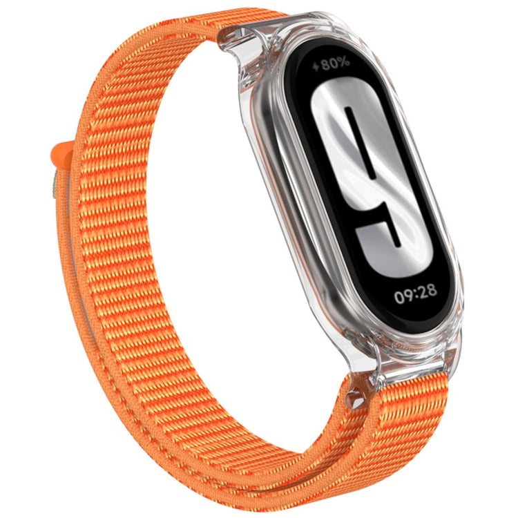 Xiaomi Mi Band 9 / Smart Band 8 Watch Band Nylon Loop Wrist Strap with Bump Resistant Watch Case - Orange#serie_1