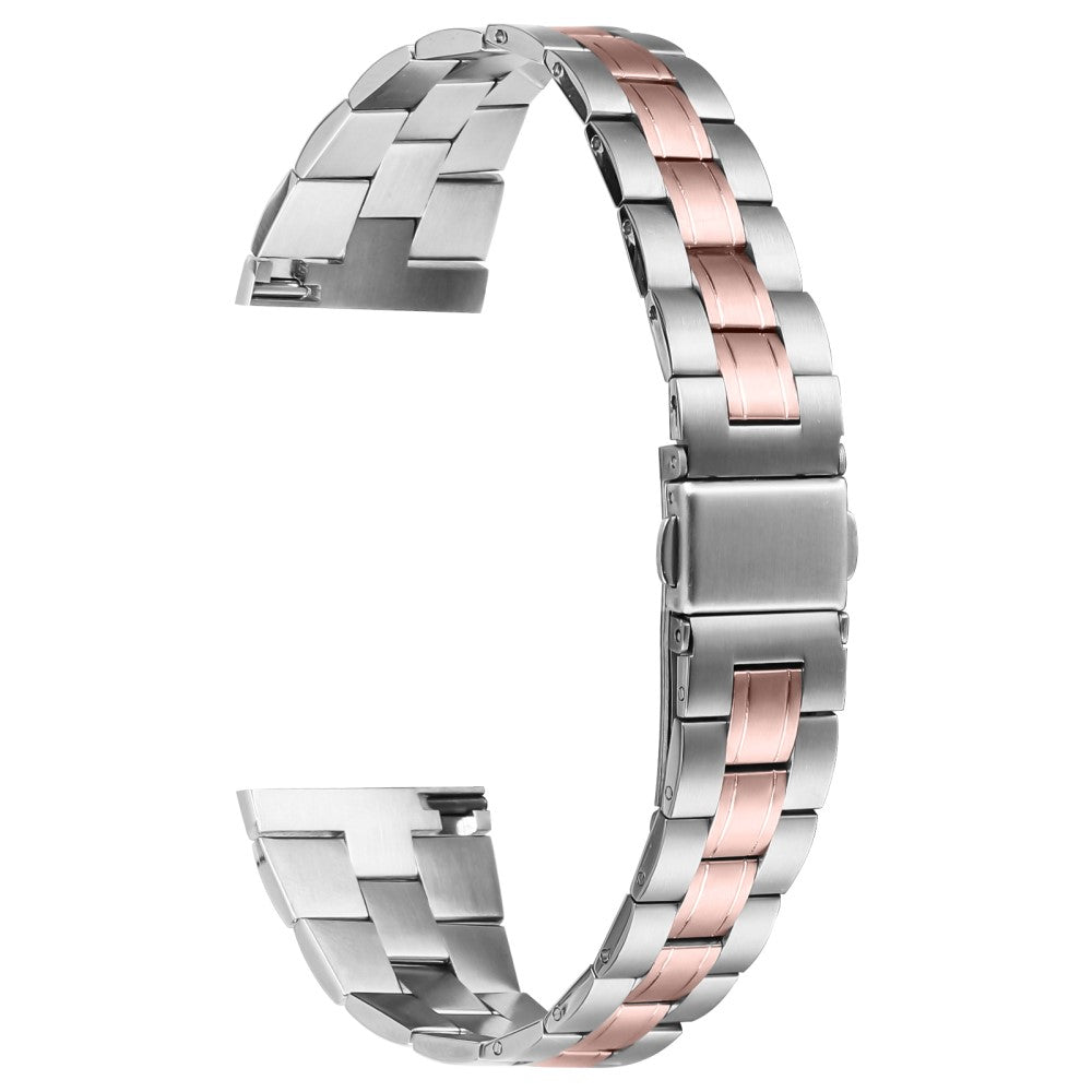 Fossil Gen 5 Carlyle Stainless Steel Band Lines Design Ultra-Thin Watch Strap - Silver+Pink Gold#serie_1