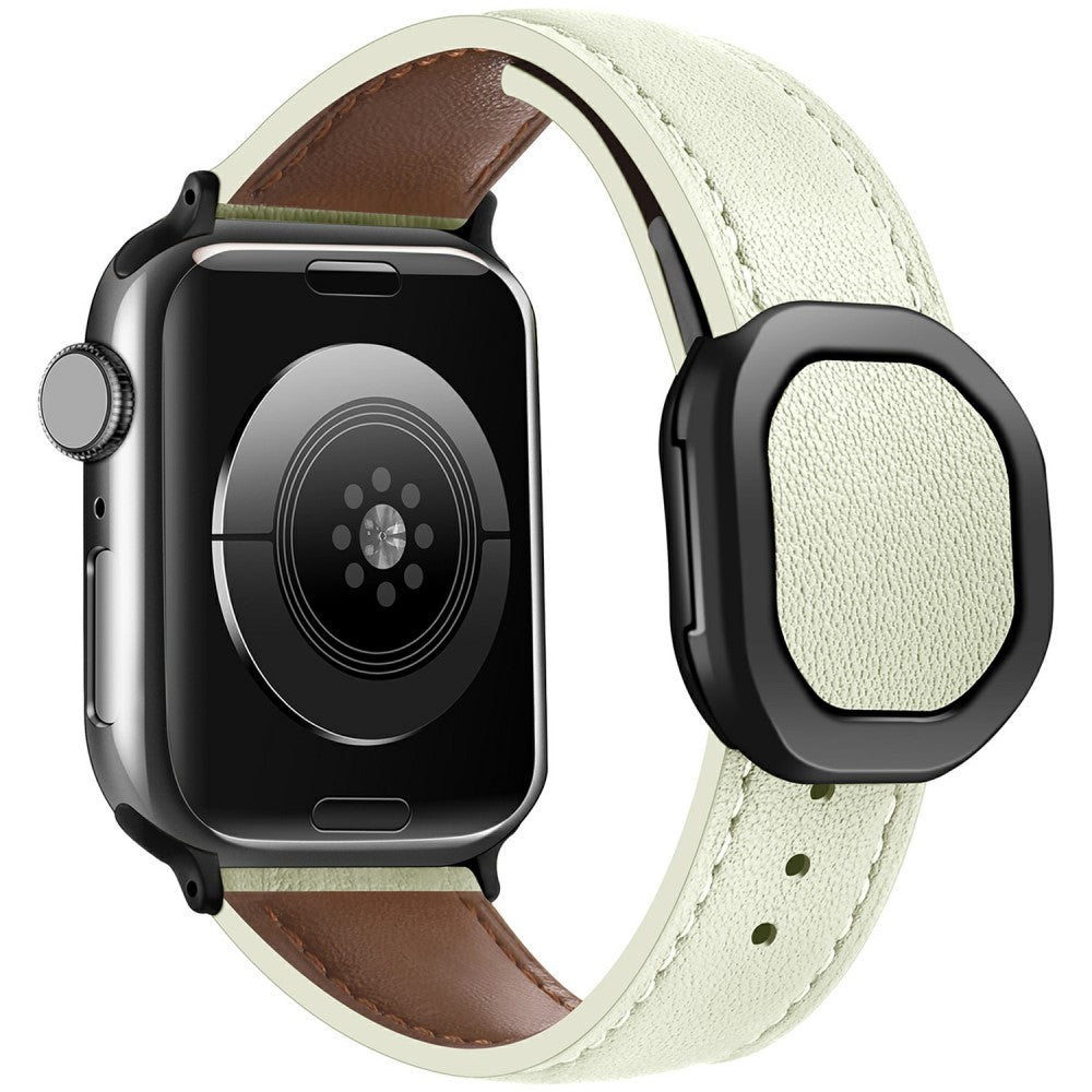 KALEBOL Apple Watch Series 49mm - 45mm - 44mm - 42mm Genuine Cow Leather Band - Beige#serie_4