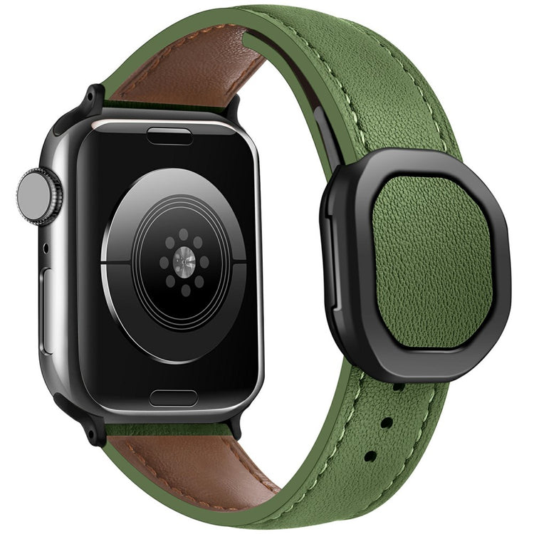 KALEBOL Apple Watch Series 41mm - 40mm - 38mm Genuine Cow Leather Band - Army Green#serie_5