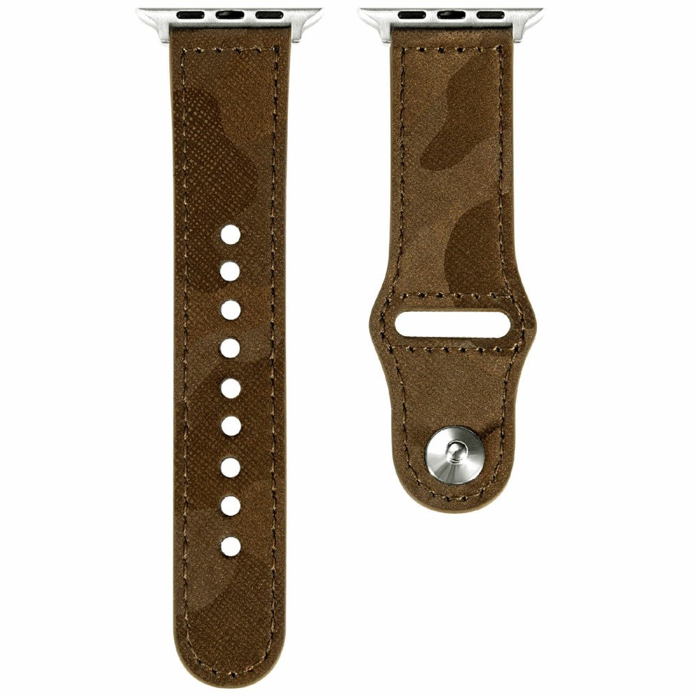 KALEBOL Apple Watch Series 41mm - 40mm - 38mm Genuine Cow Leather Strap Camouflage - Yellow Brown#serie_4