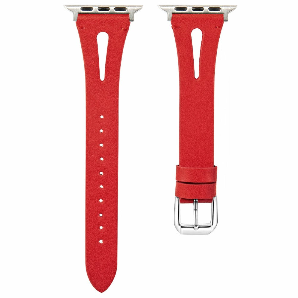 KALEBOL Apple Watch Series 49mm - 45mm - 44mm - 42mm Genuine Cow Leather Strap - Red#serie_4