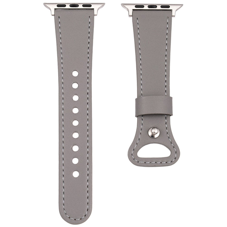 KALEBOL Apple Watch Series 41mm - 40mm - 38mm Genuine Cow Leather Watch Band - Grey#serie_4