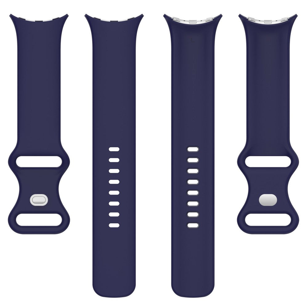 Google Pixel Watch 3 45mm Replacement Strap 8 Shape Silicone Watch Band with Silver Buckle, Size L - Dark Blue#serie_11