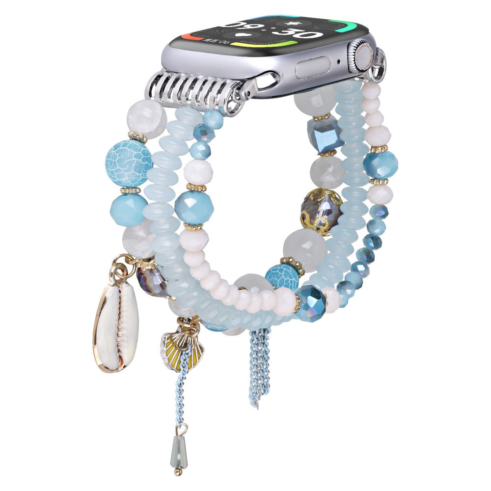 Apple Watch Series 41mm - 40mm - 38mm Shell Beads Bands Three Rows - Baby Blue#serie_5