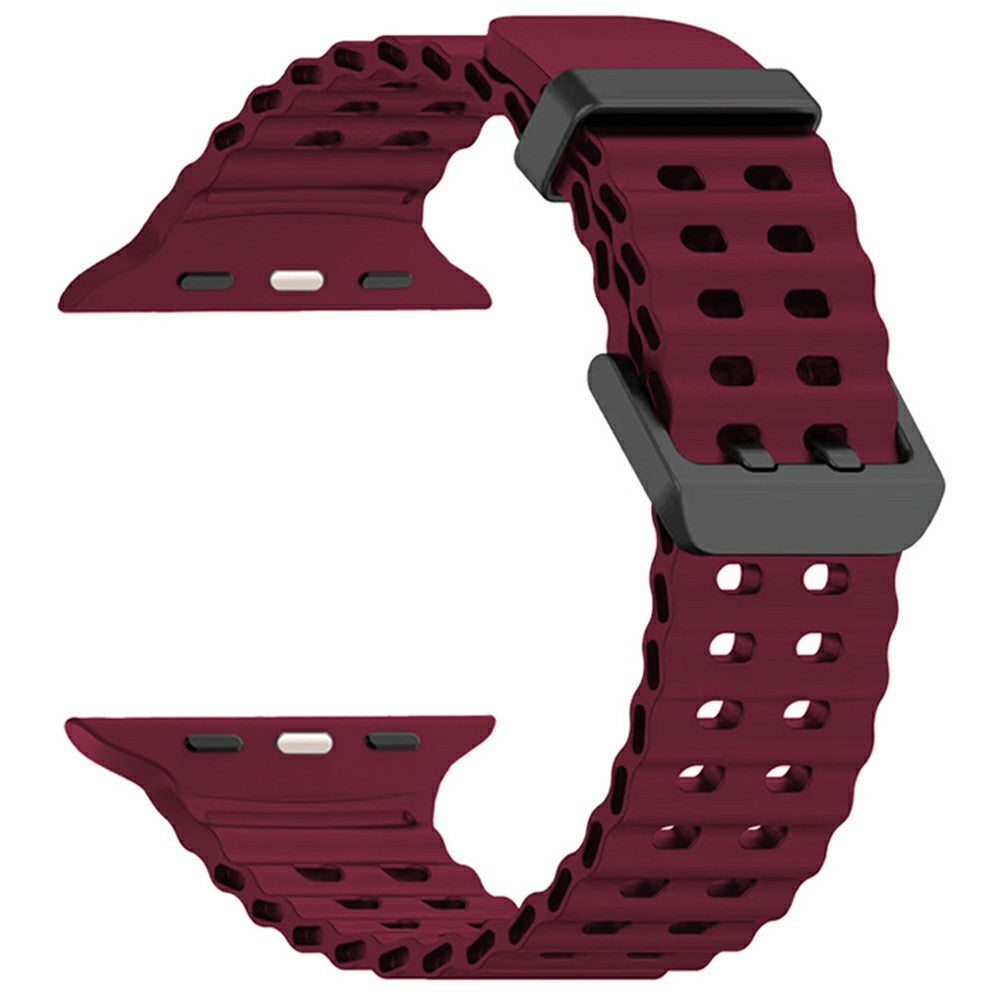 Silicone Strap for Apple Watch Series 49mm - 45mm - 44mm - 42mm Ocean Band - Wine Red#serie_4